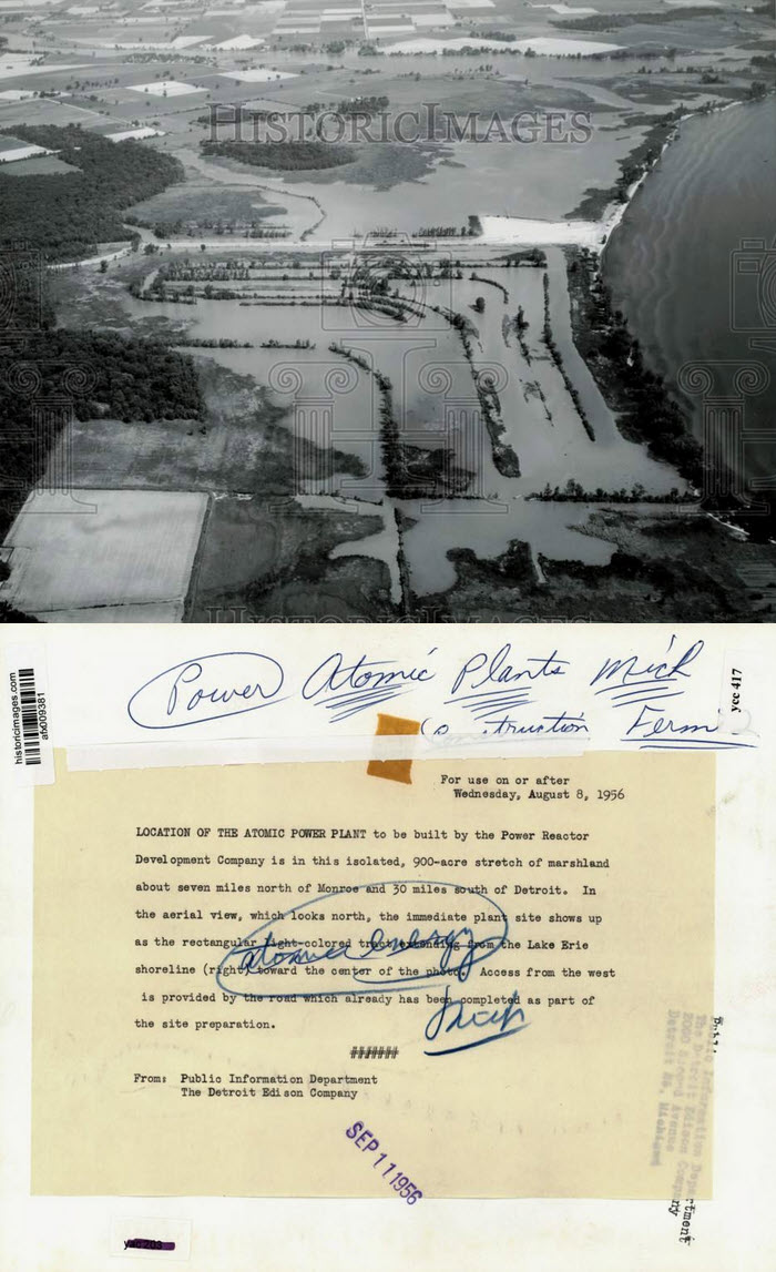 Enrico Fermi Nuclear Generating Station - Old Photo Of Site - 1956 (newer photo)